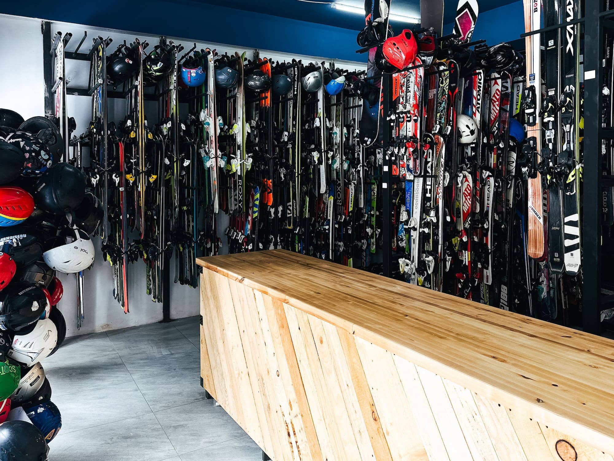 Ski and snowboard rental shop in Gudauri.