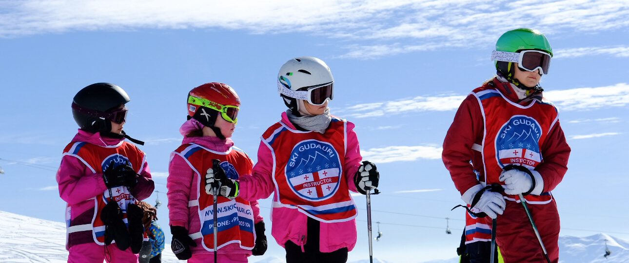 Kids group ski lessons in Gudauri