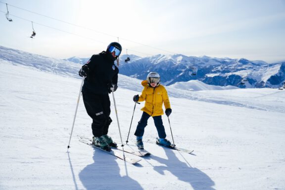 Private ski lessons for kids in Gudauri.